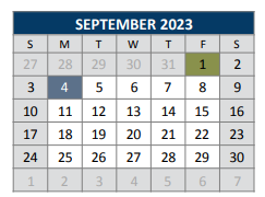 District School Academic Calendar for Glen Oaks Elementary for September 2023