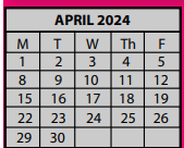 District School Academic Calendar for Hickory Ridge Elementary School for April 2024