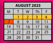 District School Academic Calendar for Hickory Ridge Elementary School for August 2023