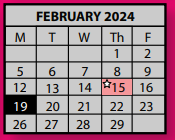 District School Academic Calendar for Hickory Ridge Elementary School for February 2024