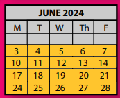District School Academic Calendar for Hickory Ridge Elementary School for June 2024