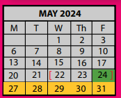 District School Academic Calendar for Hickory Ridge Elementary School for May 2024