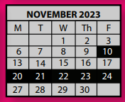 District School Academic Calendar for Hickory Ridge Elementary School for November 2023