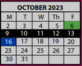 District School Academic Calendar for Hickory Ridge Elementary School for October 2023