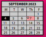 District School Academic Calendar for Hickory Ridge Elementary School for September 2023
