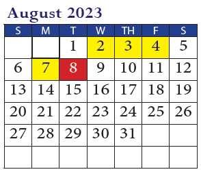 District School Academic Calendar for Parkview Elementary School for August 2023