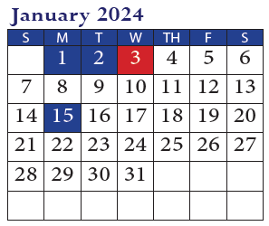 District School Academic Calendar for Parkview Elementary School for January 2024