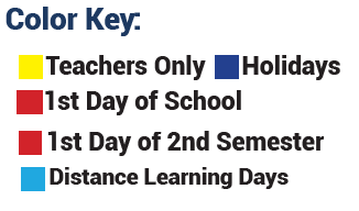 District School Academic Calendar Legend for Parkview Elementary School