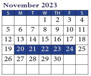 District School Academic Calendar for Parkview Elementary School for November 2023