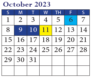 District School Academic Calendar for Parkview Elementary School for October 2023