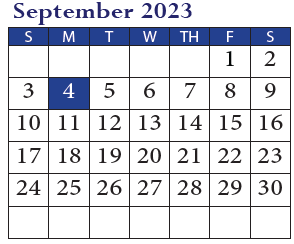 District School Academic Calendar for Parkview Elementary School for September 2023