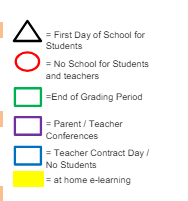 District School Academic Calendar Legend for Jonas E Salk Elem Sch