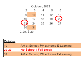 District School Academic Calendar for Jonas E Salk Elem Sch for October 2023