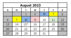 District School Academic Calendar for Grand Junction High School for August 2023