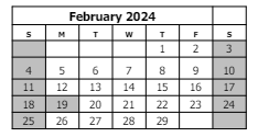 District School Academic Calendar for Central High School for February 2024