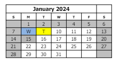 District School Academic Calendar for Mesa View Elementary School for January 2024