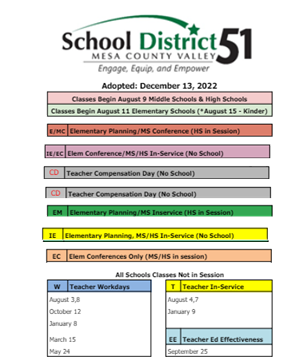 District School Academic Calendar Legend for Loma Elementary School