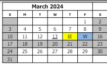 District School Academic Calendar for Hawthorne Building for March 2024