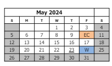 District School Academic Calendar for Orchard Avenue Elementary School for May 2024