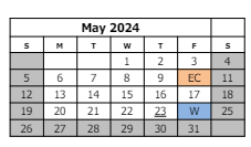 District School Academic Calendar for Broadway Elementary School for May 2024