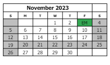 District School Academic Calendar for Orchard Mesa Middle School for November 2023