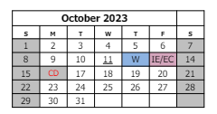 District School Academic Calendar for Appleton Elementary School for October 2023