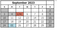 District School Academic Calendar for Independence Academy for September 2023