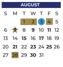 District School Academic Calendar for Smith Elementary for August 2023