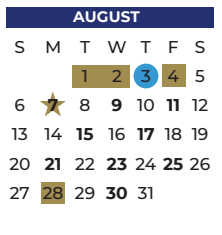 District School Academic Calendar for Austin Elementary for August 2023