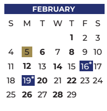 District School Academic Calendar for Mesquite Academy for February 2024