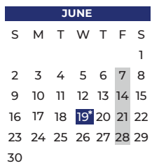 District School Academic Calendar for P A S S Learning Ctr for June 2024