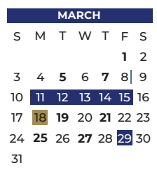 District School Academic Calendar for Horn High School for March 2024