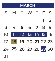 District School Academic Calendar for Mesquite Academy for March 2024