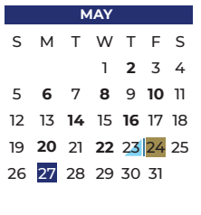 District School Academic Calendar for Galloway Elementary for May 2024