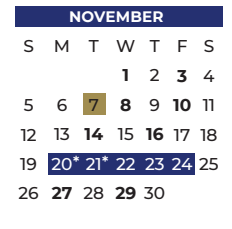 District School Academic Calendar for Florence Elementary for November 2023