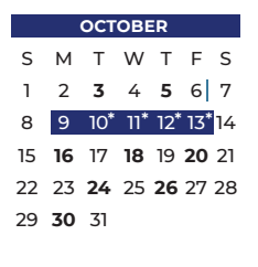 District School Academic Calendar for Shands Elementary for October 2023