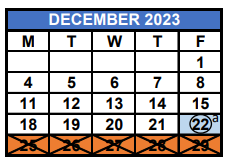 District School Academic Calendar for Hialeah Middle School for December 2023