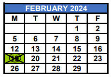 District School Academic Calendar for Sunshine Academy for February 2024