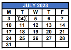 District School Academic Calendar for Earlington Heights Elementary School for July 2023