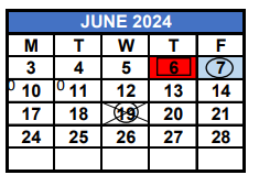 District School Academic Calendar for Rockway Elementary School for June 2024