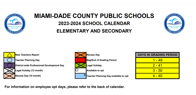 District School Academic Calendar Key for David Fairchild Elementary School