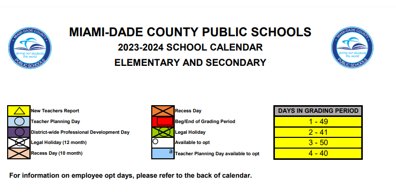 District School Academic Calendar Key for Doral Performing Arts & Entertainment Academy