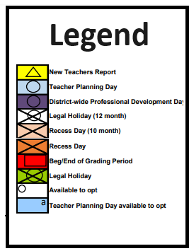 District School Academic Calendar Legend for South Miami Heights Elementary