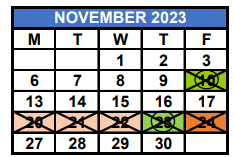 District School Academic Calendar for Earlington Heights Elementary School for November 2023