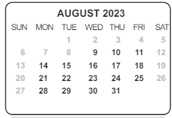 District School Academic Calendar for Knapp Elementary School for August 2023