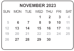 District School Academic Calendar for Knapp Elementary School for November 2023