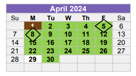 District School Academic Calendar for Houston Elementary for April 2024