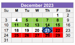 District School Academic Calendar for Jones Elementary for December 2023