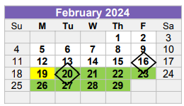 District School Academic Calendar for Midland High School for February 2024
