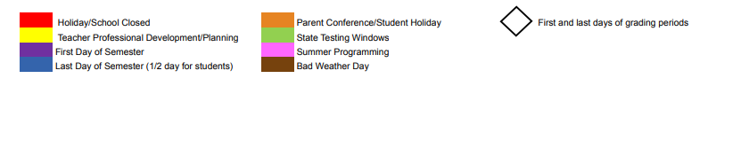 District School Academic Calendar Key for Midland Excel Campus